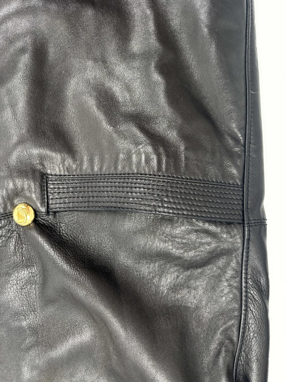 Istante Versace 1990s leather trench coat — JAMES VELORIA